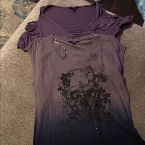 Purple Skull Graphic Women's Top